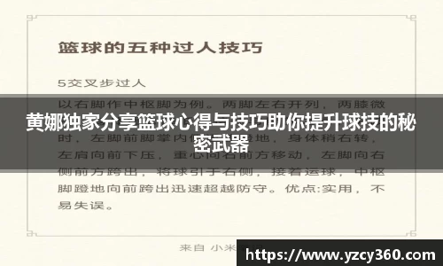 黄娜独家分享篮球心得与技巧助你提升球技的秘密武器